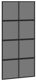 vidaXL Συρόμενη Πόρτα Μαύρη 102,5 x 205 εκ. από Ψημένο Γυαλί/Αλουμίνιο