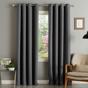 Κουρτίνα 5817 Με Τρουκς Dark Grey Viopros 140X260 Πολυέστερ