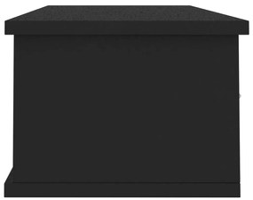 vidaXL Ράφι Τοίχου με Συρτάρια Μαύρο 88 x 26 x 18,5 εκ. από Επεξ. Ξύλο