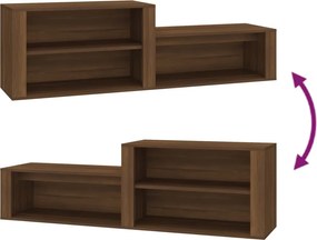 vidaXL Παπουτσοθήκη Καφέ Δρυς 150x35x45 εκ. από Επεξεργασμένο Ξύλο