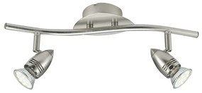 Φωτιστικό Οροφής - Σποτ Sunny SPOT-SUNNY-2 Ρυθμιζόμενο 2xGU10 5W 39x12cm Nickel Intec Metal
