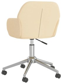 vidaXL Καρέκλες Τραπεζαρίας Περιστρεφόμενες 2 τεμ. Κρεμ Υφασμάτινες