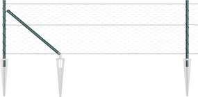 vidaXL Εξαγωνική Φράχτη με Στύλο 100 x 0,8 μ PVC-Επικαλυμμένο Ατσάλι