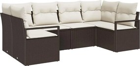 vidaXL Σετ Καναπέ με μαξιλάρι 6 pcs Καφέ συνθετικό ρατάν