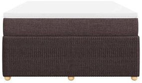 vidaXL Κρεβάτι Boxspring με Στρώμα Σκούρο Καφέ 160x200 εκ Υφασμάτινο