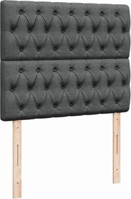 vidaXL Κρεβάτι Boxspring με Στρώμα Σκούρο Γκρι 120x190 εκ Υφασμάτινο