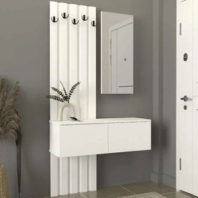 Έπιπλο εισόδου Kanso Megapap χρώμα λευκό 100x35x196,7εκ.