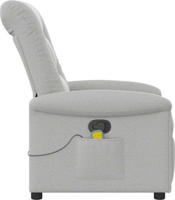 vidaXL καρέκλα ανάκλισης μασάζ Cloud Grey Fabric