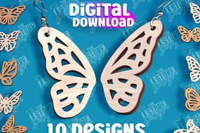 Σετ των 3 Intra απο ξύλο plywood 3mm-4mm πάχος Σχεδιασμός Σκουλαρίκια πεταλούδας | Αξεσουάρ Δίασταση 3x3 cm INTRAFABR-94676705