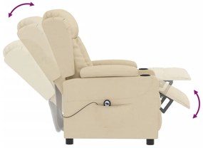 vidaXL Πολυθρόνα Ανακλινόμενη Ηλεκτρική Κρεμ Υφασμάτινη