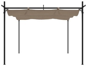 vidaXL Πέργκολα με Πτυσσόμενη Οροφή Taupe 295 x 292 x 230 εκ.