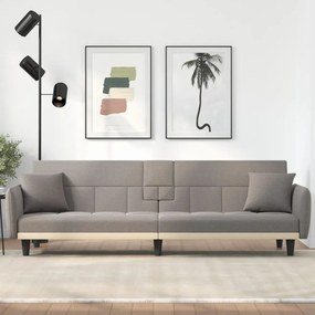 Καναπές Κρεβάτι με Ποτηροθήκη Taupe Υφασμάτινος - Μπεζ-Γκρι
