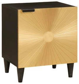 vidaXL Κομοδίνο Μαύρο και Χρυσό 40 x 33.5 x 46 εκ