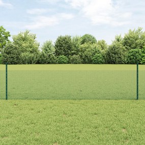 vidaXL Συρματόπλεγμα με 11 Υ Πόλους Πράσινο 0.5x25 m Χάλυβα