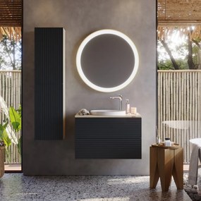 Martin Vien 80 Anthracite MDF - Πάγκος με Νιπτήρα &amp; Καθρέπτη Led