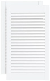 vidaXL Πορτάκια με Περσίδες 2 Τεμ. Λευκά 69x39,4εκ Μασίφ Ξύλο Πεύκου