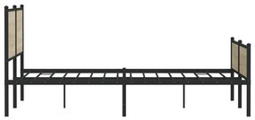 vidaXL Σκελετός Κρεβ. Χωρίς Στρώμα Sonoma Δρυς 180x200 εκ. Μεταλλικό