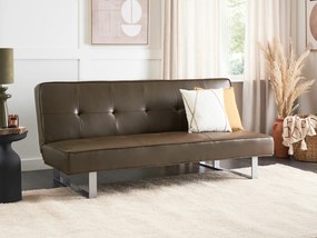 Καναπές κρεβάτι Berwyn 2120, Λειτουργία ύπνου, Καφέ, 189x88x85cm, Πόδια: Μέταλλο