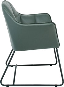 POLLY Πολυθρόνα Μέταλλο Βαφή Μαύρο, Ύφασμα Suede Olive Green   2τμχ