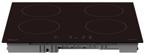 Tesla HI6401MB, 7200W, 4 ζώνες, 9 στάδια, Χρονοδιακόπτης, Ένδειξη υπολειπόμενης θερμότητας, Προστασία παιδιών, Μαύρο