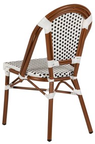 Καρέκλα Κήπου MUTARAZI Λευκό/Μαύρο Αλουμίνιο/Rattan 50x57x85cm - 14840060 - 14840060