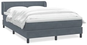 Κρεβάτι Boxspring με Στρώμα Σκούρο Γκρι 160x210 εκ. Βελούδινο - Γκρι