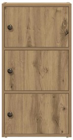 Βιβλιοθήκη Αρτισιανή Δρυς 40x24x77 εκ. Επεξ. Ξύλο - Καφέ