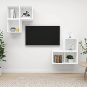 vidaXL Έπιπλα Τηλεόρασης Σετ 4 Τεμαχίων Λευκό από Μοριοσανίδα