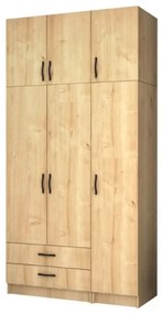 Ντουλάπα Τρίφυλλη Με Πατάρι Ricardo 0257183 120x51,8x240cm Sonoma Three Door