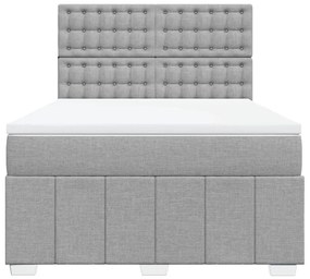 ΚΡΕΒΑΤΙ BOXSPRING ΜΕ ΣΤΡΩΜΑ ΑΝΟΙΧΤΟ ΓΚΡΙ 140X200 ΕΚ. ΥΦΑΣΜΑΤΙΝΟ 3294005