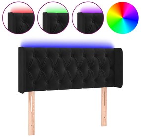 vidaXL Κεφαλάρι Κρεβατιού LED Μαύρο 103x16x78/88 εκ. Βελούδινο