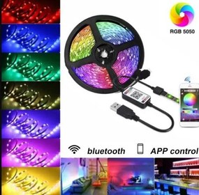 LED ασύρματη ταινία RBG 5 μέτρων με 6 χρώματα