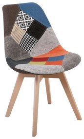 MARTIN Καρέκλα Ξύλο PP, Ύφασμα Patchwork 49x57x82cm ΕΜ136,82