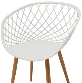Καρέκλα Ezra λευκό pp-πόδι φυσικό μέταλλο 62x42x82εκ 62x42x82 εκ.