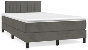 ΚΡΕΒΑΤΙ BOXSPRING ΜΕ ΣΤΡΩΜΑ &amp; LED ΣΚ.ΓΚΡΙ 120X190ΕΚ. ΒΕΛΟΥΔΙΝΟ 3270166