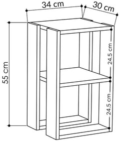 Κομοδίνο Passion oak 34x30x55εκ 34x30x55 εκ.