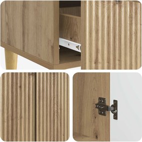 vidaXL Πλαϊνό γραφείο Artisan Δρυς 66 x 34,5 x 95 εκ.
