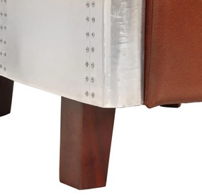 vidaXL Πολυθρόνα Aviator Καφέ από Γνήσιο Δέρμα