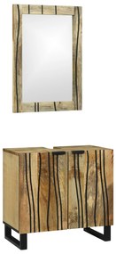 vidaXL Σετ Επίπλων Μπάνιου με ράφι 2 pcs Καφέ 62 x 33 x 58 εκ.