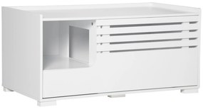 Ντουλάπι γάτας PawHut με 2 ράφια, σχεδιασμός 2 σε 1, πόρτα με μαγνήτη, λευκό