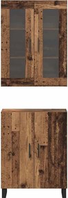 vidaXL Highboard 2 pcs Παλαιό ξύλο Επεξεργασμένο ξύλο