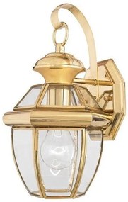 Φανάρι Απλίκα Φωτιστικό Τοίχου 1xE27 IP44 31cm Newbury Elstead Lighting-QZ-NEWBURY2-S-PB-Ορείχαλκος QZ-NEWBURY2-S-PB