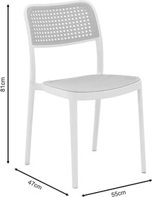 Καρέκλα Westley pakoworld pp φυσικό-λευκό 55x47x81εκ