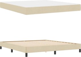 vidaXL Κρεβάτι με ελατήρια Κρεμ 180 x 200 cm ύφασμα