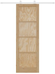 vidaXL Συρόμενη Πόρτα με Σετ Εξαρτημάτων 78x232 εκ Μασίφ Ξύλο Πεύκου