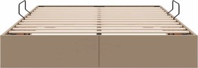 vidaXL Κρεβάτι Οθωμανικού Τύπου Καπουτσίνο 140 x 190 cm Τεχνητό Δέρμα