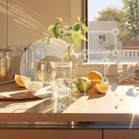 Intra Συλλεκτικό Ξύλινο Παζλ Plywood  4mm - Πάγκος κουζίνας με εσπεριδοειδή Σε Ξύλινο Κουτί - Διαστάσεις: 10x10 cm – 25 κομμάτια