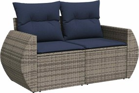 VidaXL Σετ Καναπέ 8 τμχ. Γκρι και Navy Blue 55 x 55 x 37 εκ