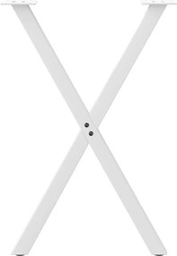 vidaXL Πόδια Τραπεζαρίας σε Σχήμα Χ, 2 τεμ. Λευκά 50x(72-73) εκ. Ατσάλι