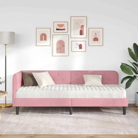 vidaXL Κρεβάτι Γωνίας Ροζ 80 x 200 cm Βελούδο